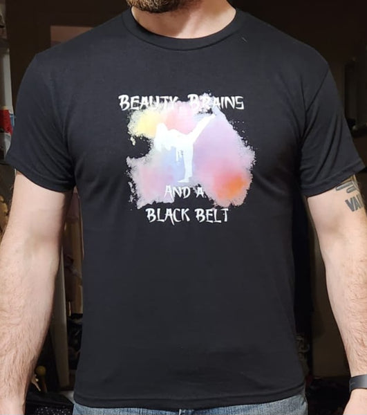 Beauty brains and a black belt t-shirt