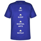 Casual short sleeved t-shirt EAT. SLEEP. MARTIAL ARTS. REPEAT Adult